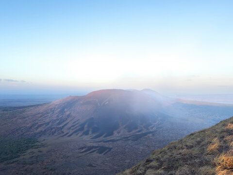 Masaya volcano with smoke coming out