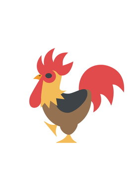 Vector rooster on white background