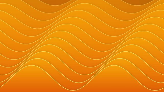 Seamless motion graphic of abstract orange wave lines