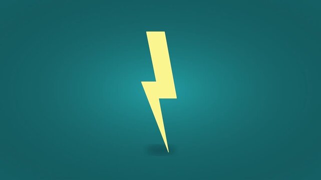 Animated lightning bolt icon on changing solid color backgrounds