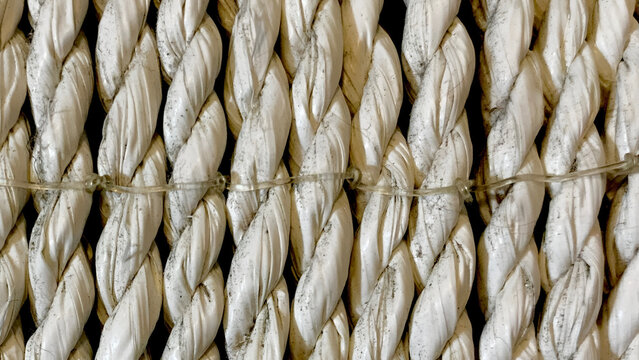 white twisted rope braid texture woven pattern background