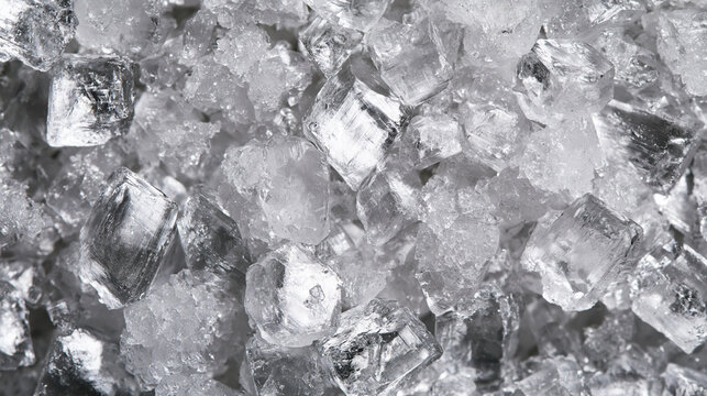 Crushed Ice Cubes Texture Background Close Up