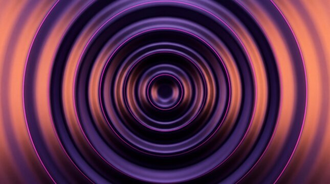 Abstract Concentric Ripples with Purple and Copper Glow