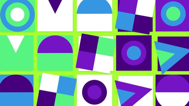 Abstract geometric motion graphics background with shapes