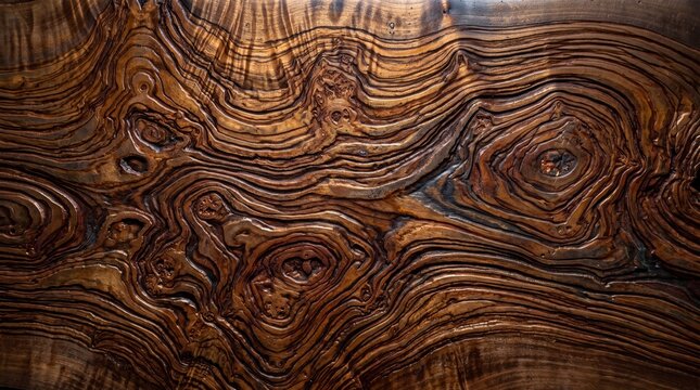 Polished Wood Grain Texture with Intricate Natural Swirls
