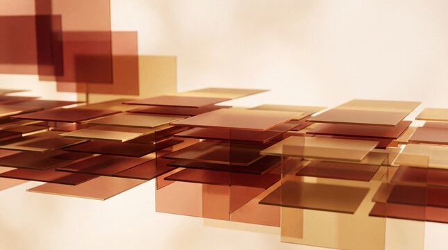 Abstract Composition of Layered Transparent Geometric Glass Plates