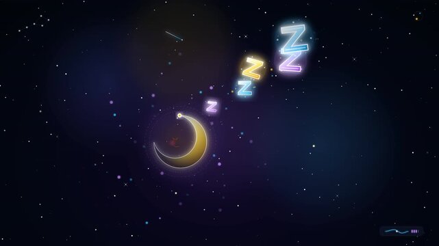 Sleeping Zzz Space night for sleeping animation 4K