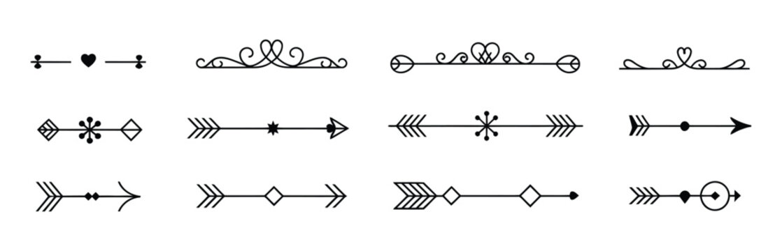 Versatile decorative dividers and elegant line separators, ornamental borders, horizontal flourishes, vintage design elements for creative projects