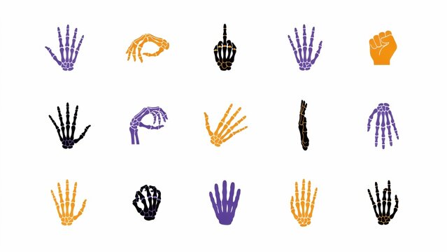 A collection of skeleton hands in spooky poses for Halloween 2026