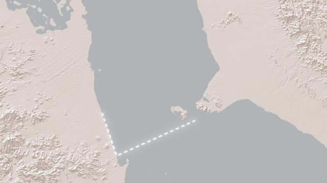 Bab al mandab strait map animation showing strategic waterway between djibouti and yemen in red sea.