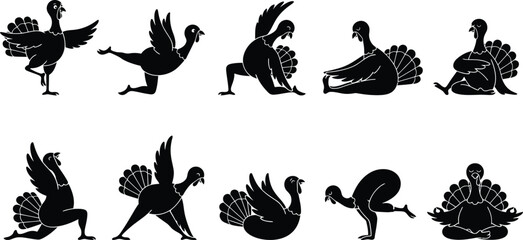 Obraz premium Turkey_characters_performing_yog?_2K_20260917102133.eps