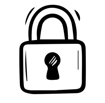 Lock security doodle