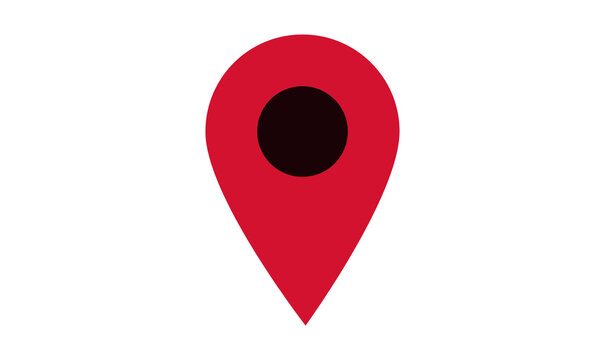 Red location pin icon vector map marker symbol graphic design element