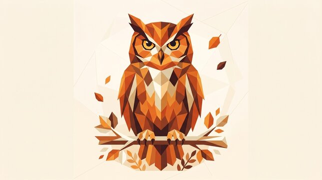 geometric owl vector illustration