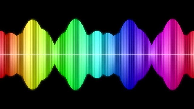 Colorful Rainbow Audio Spectrum Waveform Seamless Animation Loop