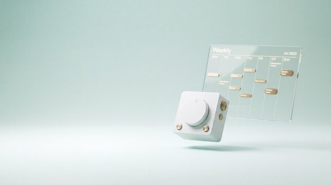 Commercial 3D e-commerce sale promotion banner pomodoro timer with copy space