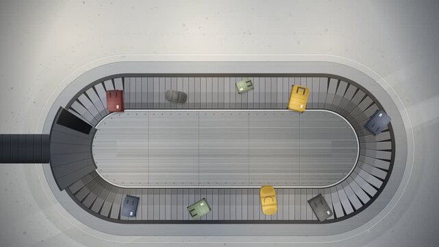 Airport Baggage Carousel Overhead Suitcases Seamless Loop