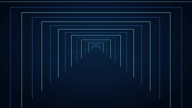Structures num&eacute;riques lumineuses et flux de lumi&egrave;re dans un corridor futuriste