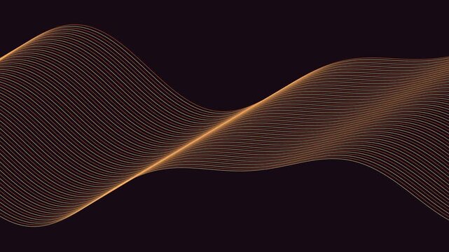 Ondes lumineuses orange s&rsquo;&eacute;coulant sur un fond abstrait sombre