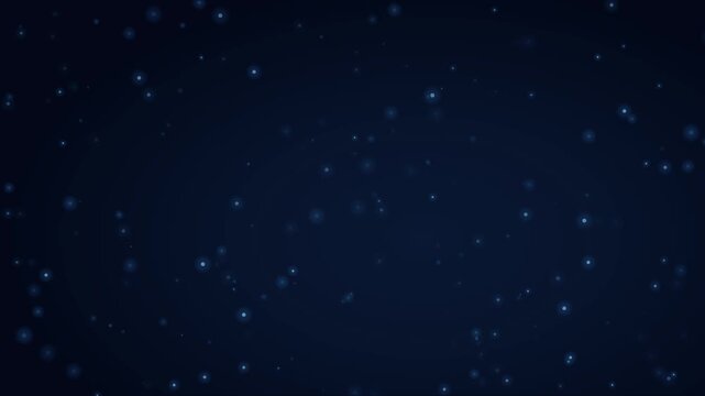 Particules bleues lumineuses d&eacute;rivant dans un fond atmosph&eacute;rique sombre