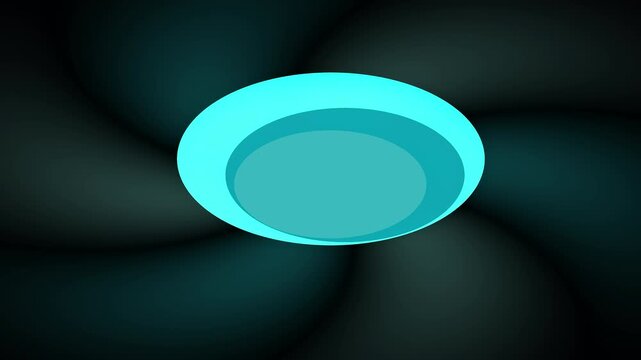 Abstract Blue Cyan Oval Pulsating with Dark Swirling Background