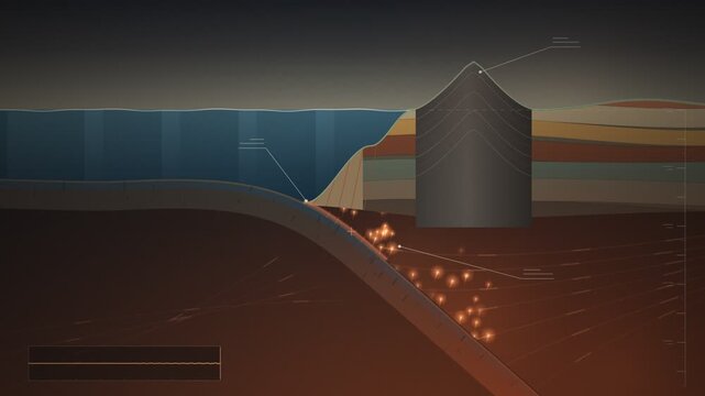 Tectonic Plate Subduction Zone Cross Section Reveal