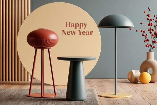 Minimalist New Year decor features warm tones and sleek design