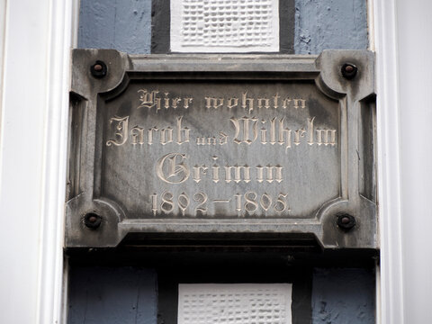 Jacob and Wilhelm Grimm Memorial Plaque in Marburg Germany