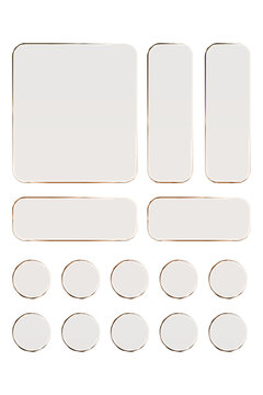 Transparent glass elements with liquid morphism effect for ui design and modern interfaces. Rounded rectangles, circles and buttons with frosted blur overlay. Glassmorphism components for web or app
