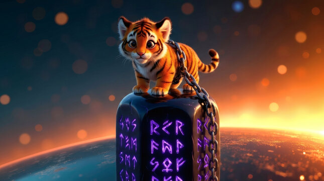 tiger on a monolith