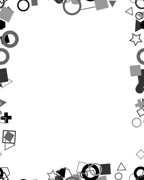 pattern geometric square Abstract Geometric Shapes Border Frame Design Black White Gray Circles Squares Triangles Stars Plus Signs