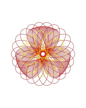 pattern guilloche square Intricate red and yellow spirograph pattern a mesmerizing abstract geometric design