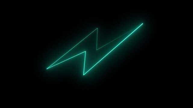 Neon glowing battery charging icon animation with neon circle. Neon battery icon concept.Battery charging power icon animation on neon on black background .HD video animation .