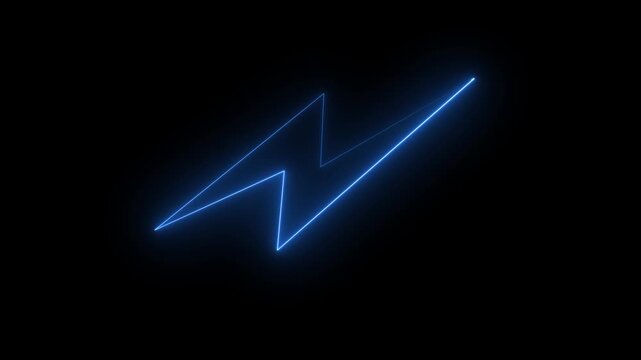 Neon glowing battery charging icon animation with neon circle. Neon battery icon concept.Battery charging power icon animation on neon on black background .HD video animation .
