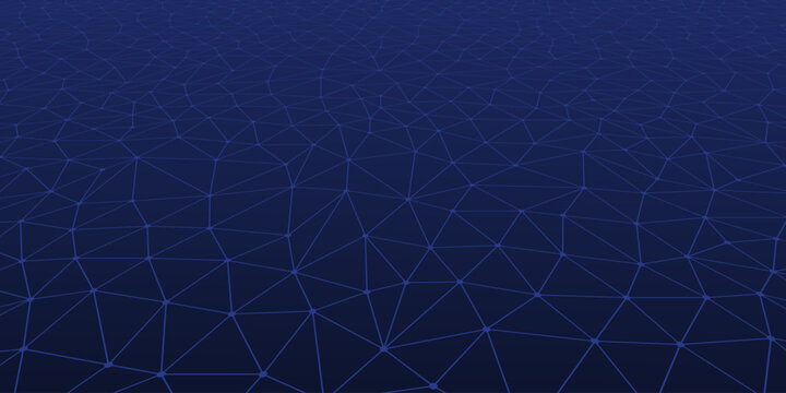 Triangular mesh surface blue background