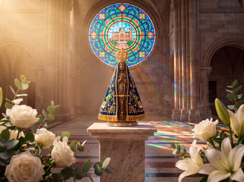 AI Generated Our Lady of Aparecida Patroness of Brazil Religious Image Nossa Senhora Aparecida