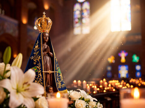 AI Generated Our Lady of Aparecida Patroness of Brazil Religious Image Nossa Senhora Aparecida