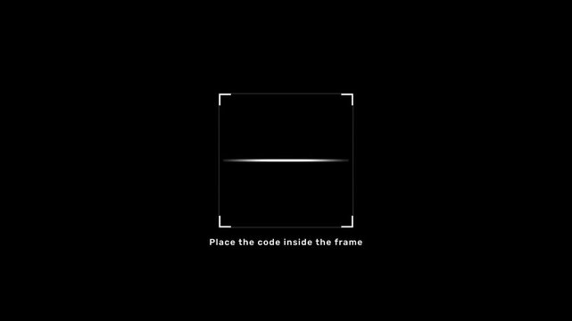 Barcode scanner, QR code. Isolated on Motion graphic 4k animation video with transparent background.