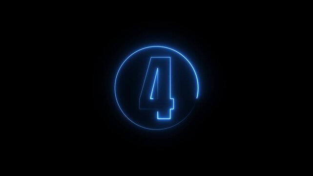 Electric blue neon countdown numbers and welcome to 2027 text animation on black background
