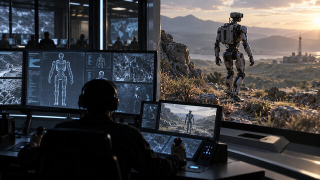 Remote Operator Silhouette Guides a Humanoid Robot Across Training Field