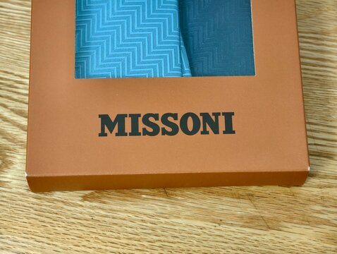 Shanghai,China-Dec.21st 2025: Missoni brand necktie gift box