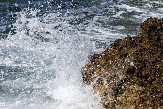 waves on the rocks