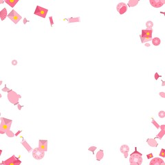 Obraz premium pattern seasonal cny square Pink Confetti and Fireworks Illustration