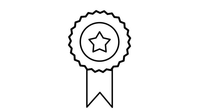 Merit animated icon badge with star stripes elements on a motion animation