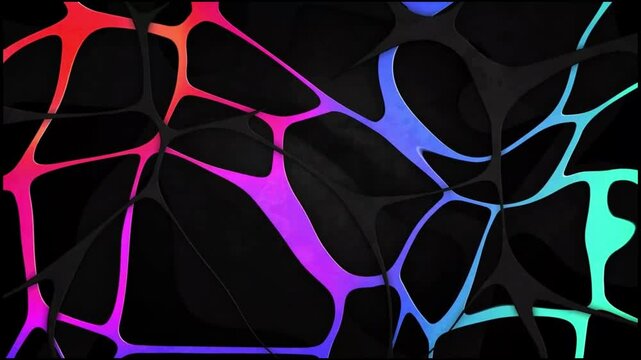 Abstract Organic Voronoi Liquid Grid Pattern Colorful Gradient Motion Background Loop