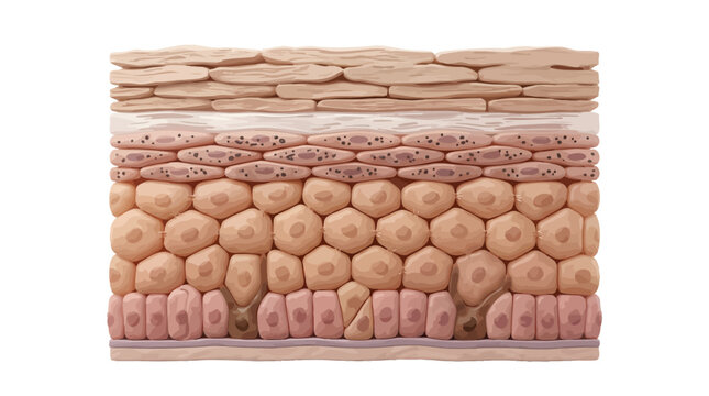 Detailed cross section illustration showing layers of human skin