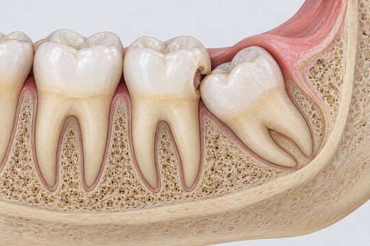 Impacted Wisdom Tooth Causing Adjacent Molar Decay