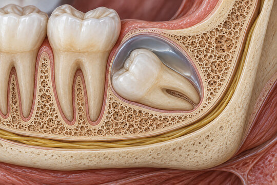 Dentigerous Cyst Around Impacted Wisdom Tooth