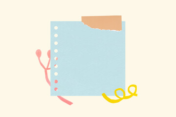Note pad with cute plant doodles on simple background © Rawpixel.com