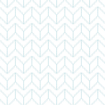 Abstract seamless chevron pattern with delicate blue line art on white background
